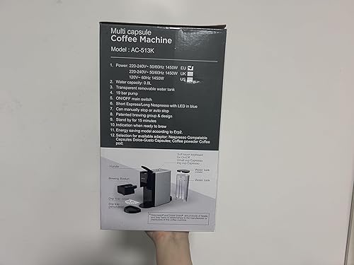 Miniatura 4 de KOTLIE Máquina de café expreso, ajusta el volumen libremente, cafetera de una sola porción 4 en 1 para Nespresso originalK cupcafé en polvoilly