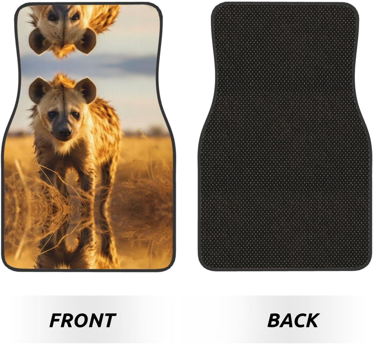 Lonely Hyena Patterned car mats 4-piece set | For cars/SUVs/trucks | Firm fit without displacement