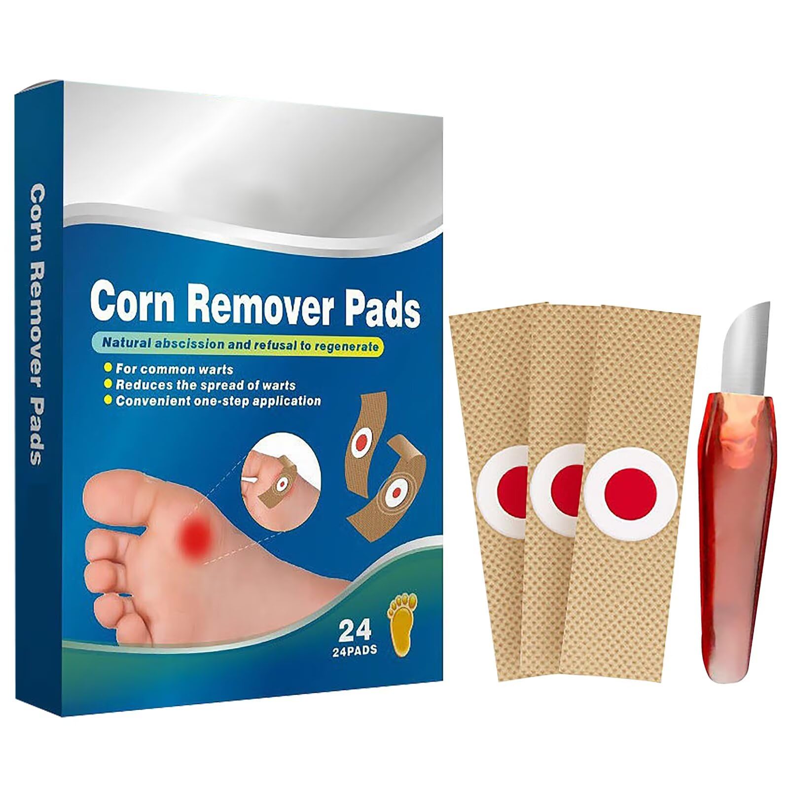 Juego de 24 parches para callos para el cuidado de los pies, respetuoso con la piel que protege contra la presión de los zapatos, almohadillas de eliminación de maíz para adultos, hombres y mujeres