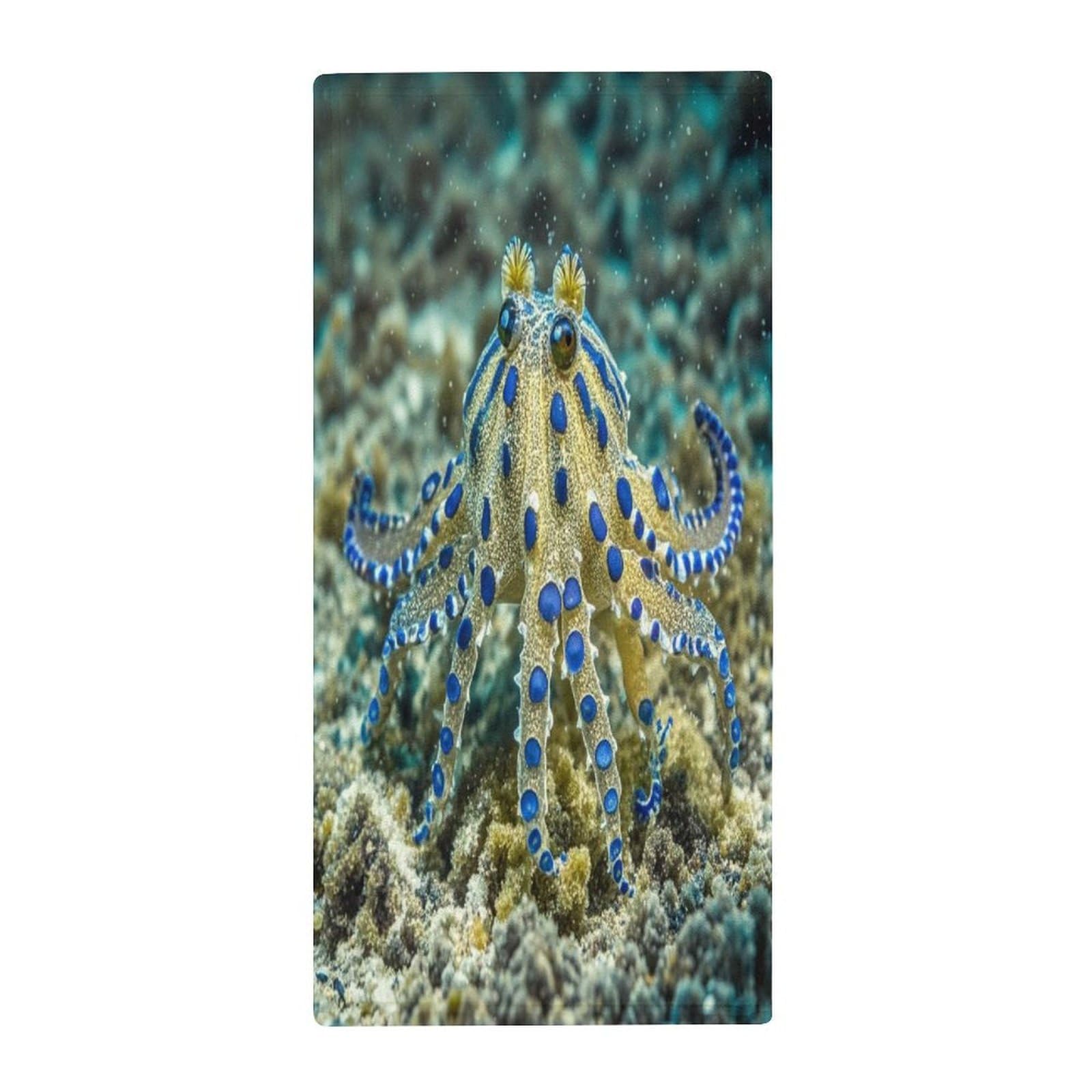 FekiLoot Blue Ringed Octopus Bath Towel Super Soft Highly Absorbent Bath Towel Fashion Quick Drying Bathroom Towel Soft Large Fingertip Towels for Bathroom Gym Travel Camp Pool
