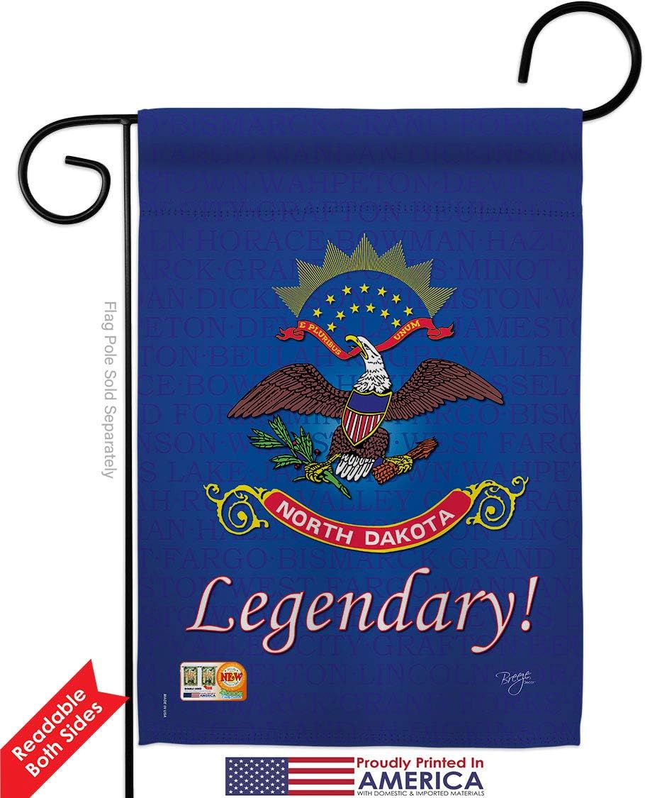 North Dakota Garden Flag Set Wall Holder Americana States USA American Territories Republic Country Particular Area Small Decorative Gift Yard House Banner Double-Sided Made In 13 X 18.5
