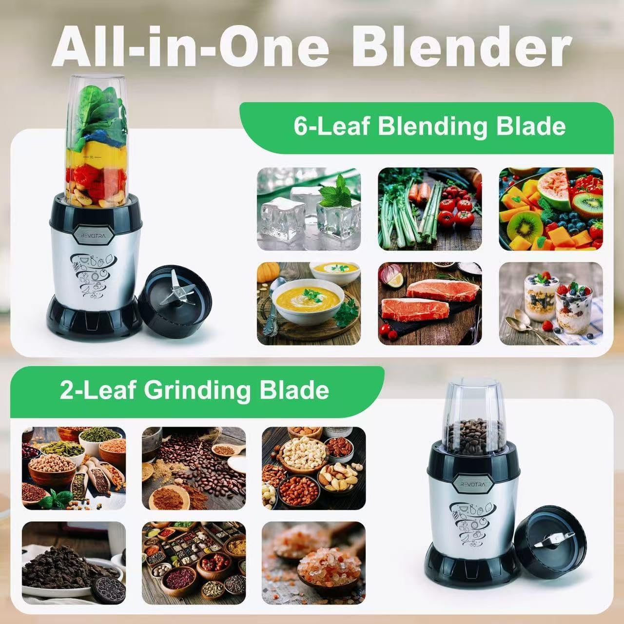 smoothie blender, 1200w personal blender for smoothies, blenders for kitchen with 2 bpa-free 26oz travel cups, perfect for smoothies, frozen drinks, juices & protein shakes, stainless steel blades