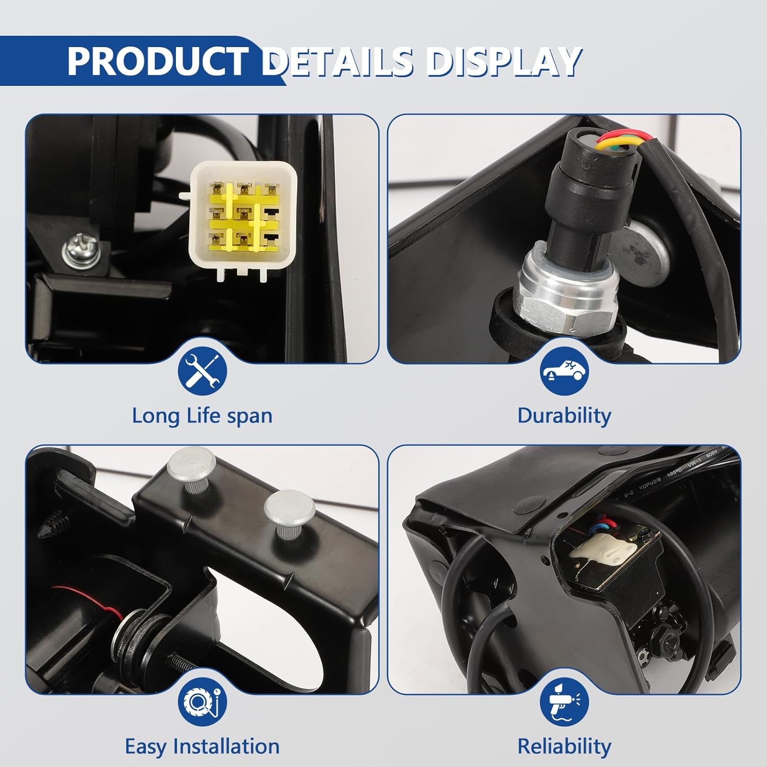 Air Ride Suspension Compressor Pump w/Relay Compatible with 2015-2020 Escalade ESV Suburban Tahoe Yukon XL, OEM Number Replace# 23316154 23282712 22797525 23232591