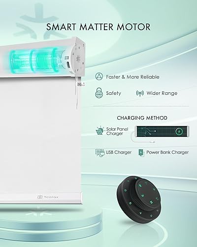 Miniatura 132 de Yoolax Persianas inteligentes, persianas enrollables motorizadas, persianas automáticas para ventanas, persianas motorizadas compatibles con Alexa