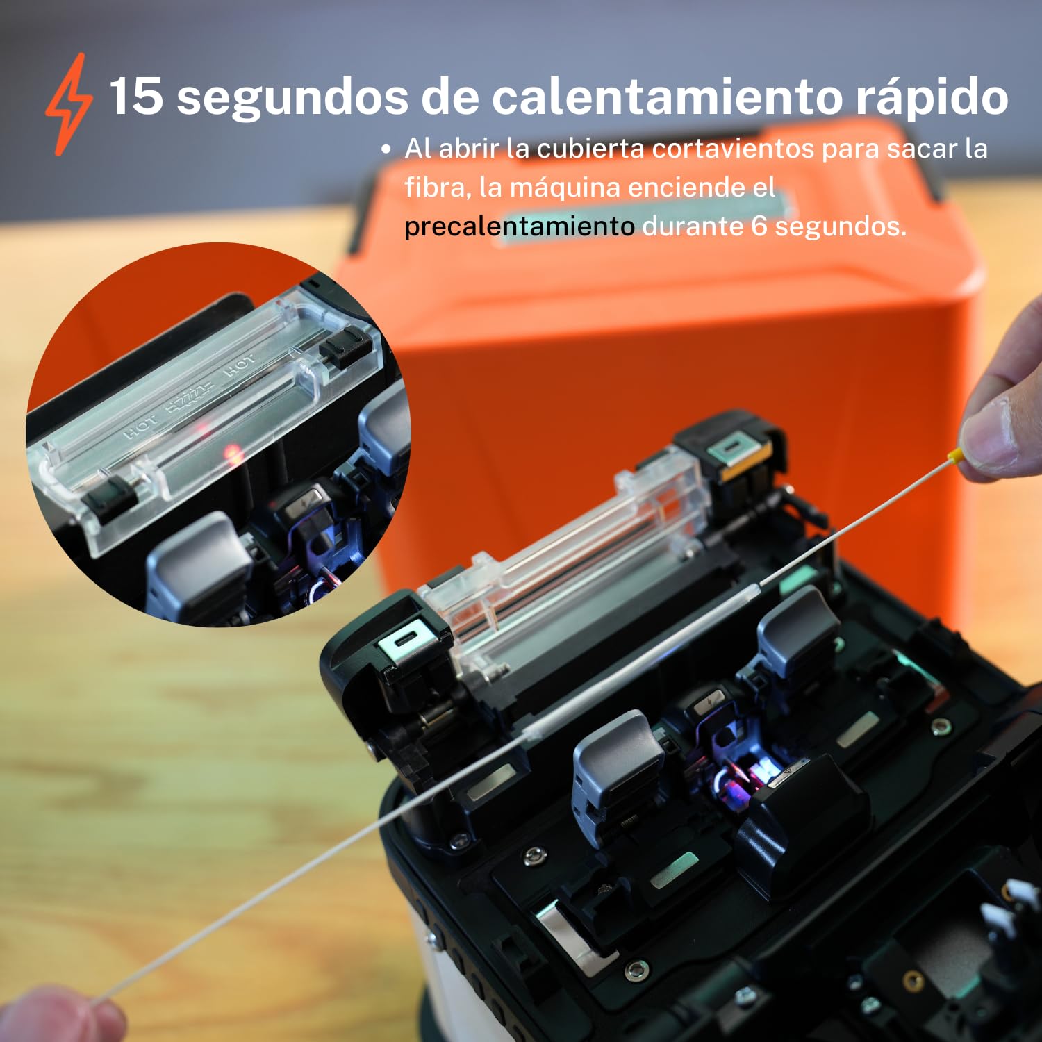 Fusionadora de fibra óptica AI-20 con cortadora eléctrica, kit de empalmador con OPM VFL y batería de 7800 mAh