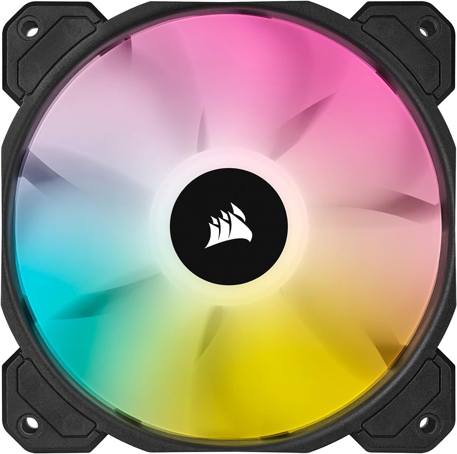 Corsair iCUE SP120 RGB Elite Performance PWM Single Fan (CORSAIR AirGuide Technology, Eight Addressable RGB LEDs, Low-Noise 18 dBA, PWM-Controlled, Up to 1,500 RPM and 47.7 CFM), Black, 120 mm