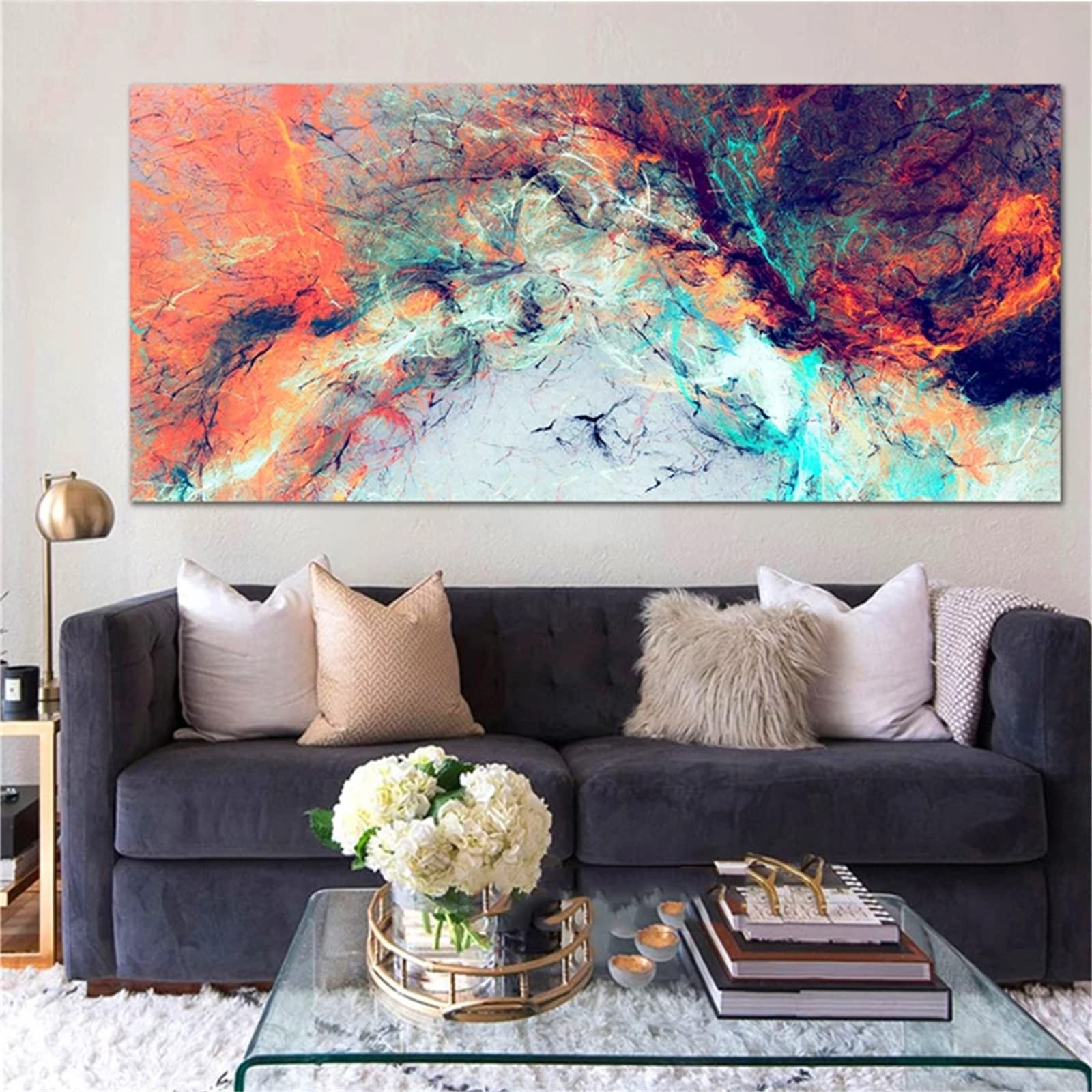 DIY zestawy do malowania diamentami 5D, pełne wiertło diamentowy obraz dla dorosłych i dzieci, kryształ górski haftowanie obrazy do dekoracji ścian domu - 90 x 180 cm (35 x 71 cali (abstrakcyjny kolor)