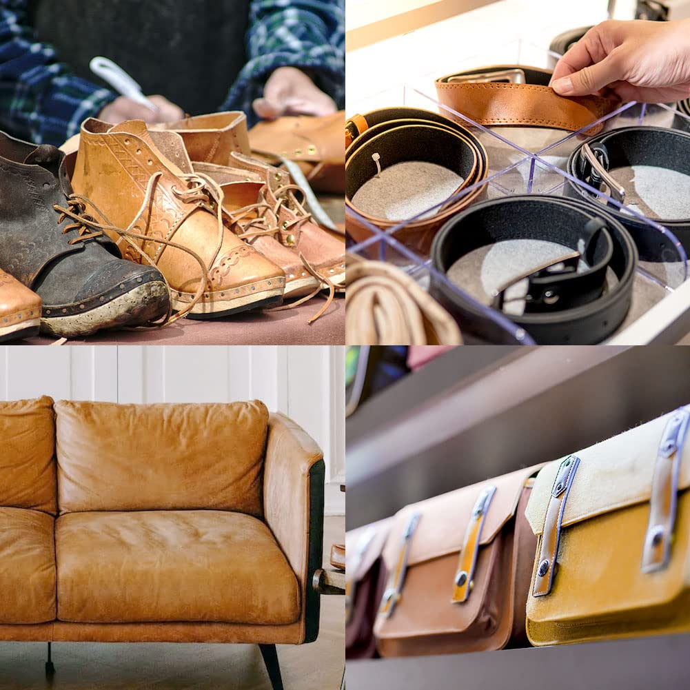 Kit d'outils en Cuir, kit de Couture en Cuir, Outil de Traitement du Cuir avec Outils de découpe en Cuir, kit de Rivets en Cuir, Grover, Tapis de Coupe, perforateur à Dents et Sac de Rangement