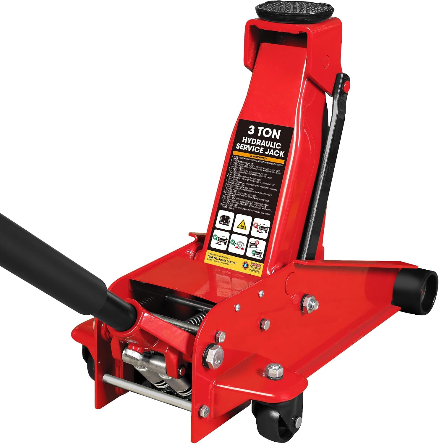 Big RED ATZ830023WR Torin Hydraulic Floor Jack: Ultra-Lightweight with Dual Pump Quick Lift, Heavy Duty Steel, Convenient for Daily Use, 3 Ton (6,000 lbs Capacity)