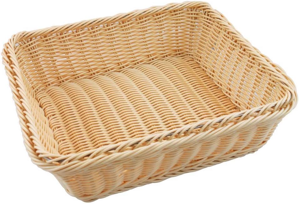 Paderno World Cuisine 4-Inch High Polyrattan Bread Basket, 2/3 Hotel Pan Size
