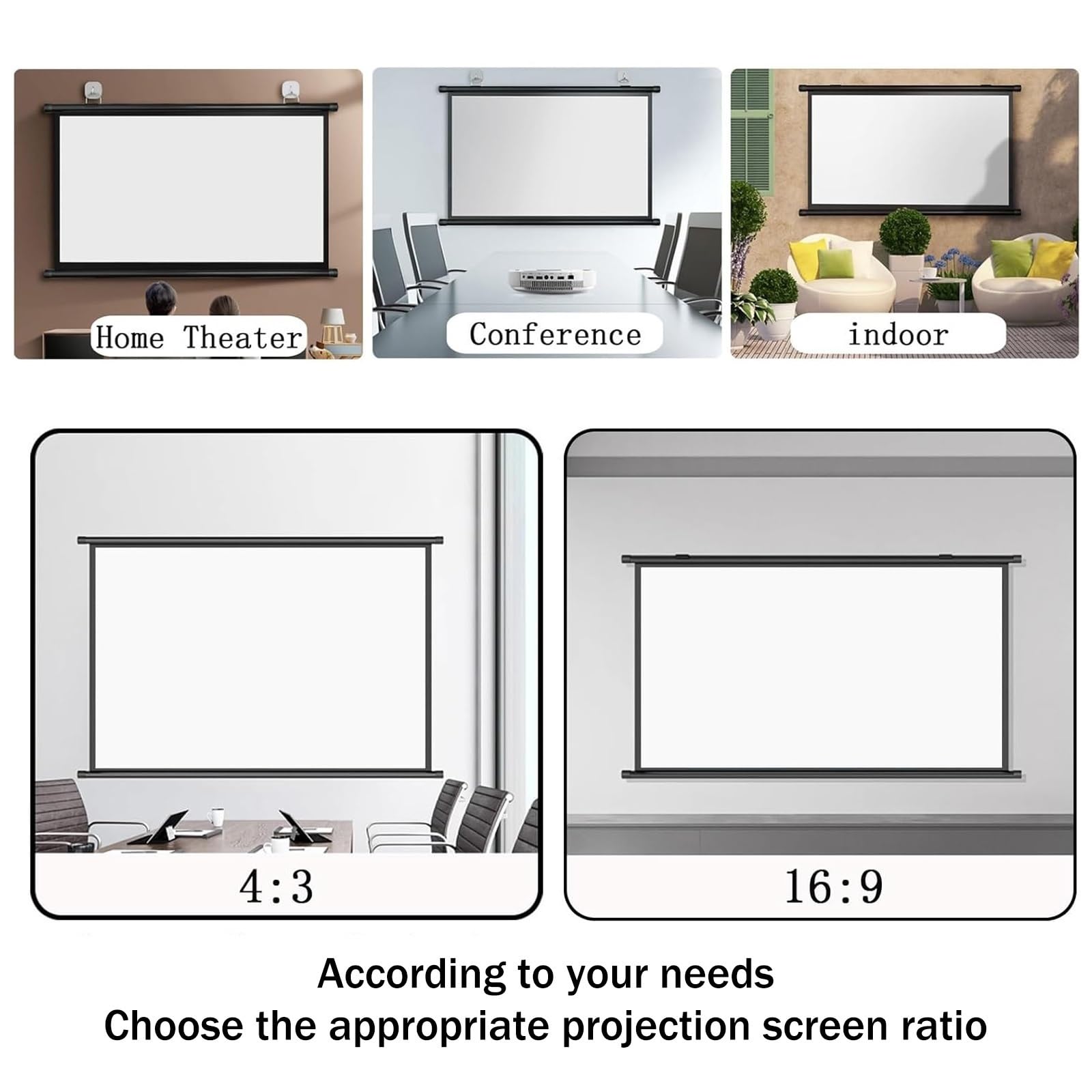Amazon.co.jp: 手動吊り下げ式 プロジェクター スクリーン