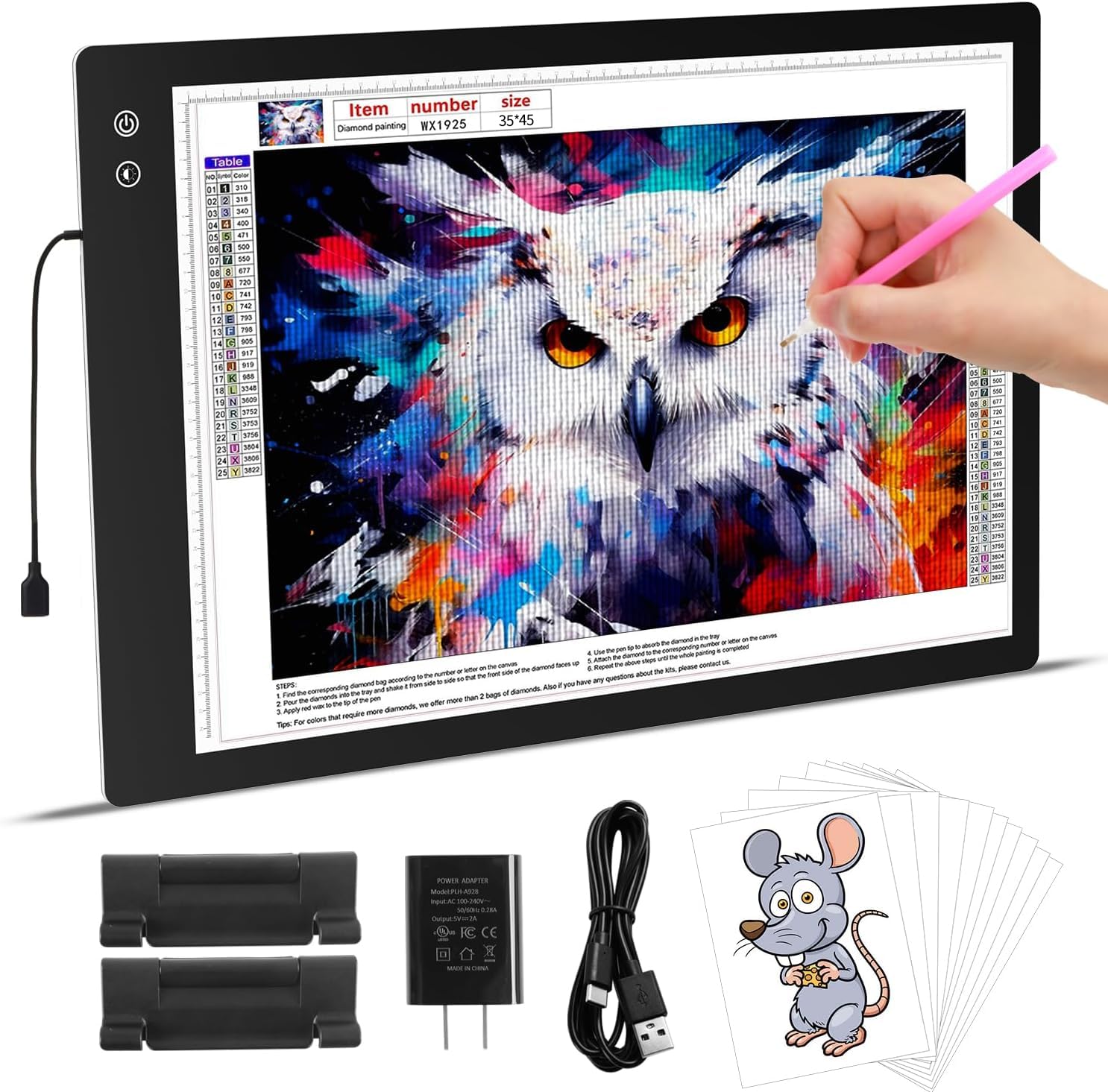 Support Tablette Lumineuse Réglable Broderie Diamant Support Tablette Lumineuse Réglable Broderie Diamant