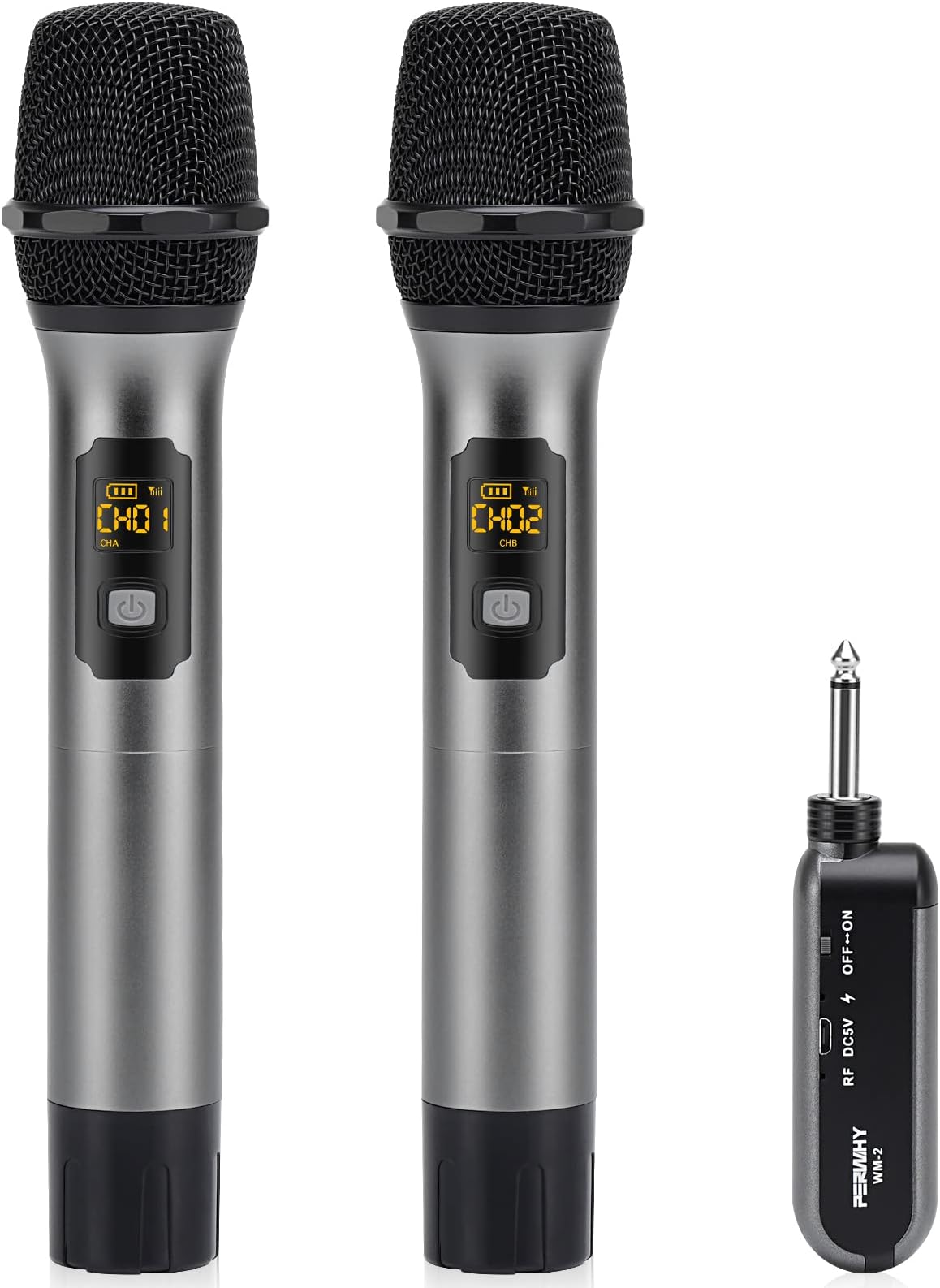 AMK Wireless Microphone System with Echo, UHF Dual Wireless