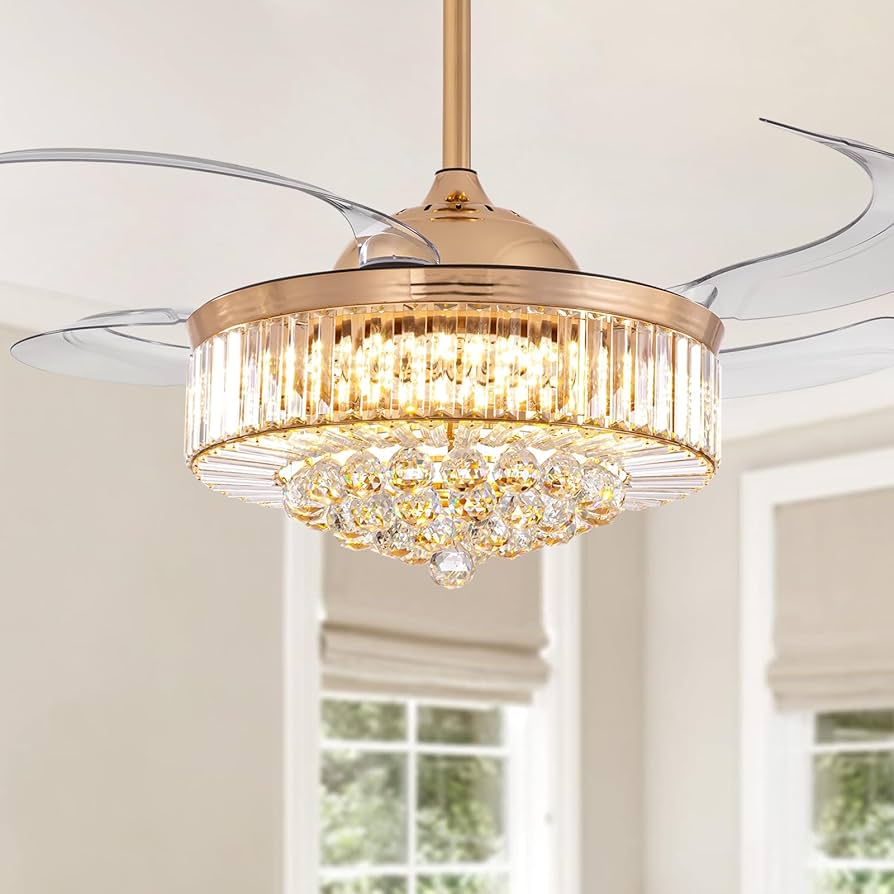 Amazon.com: MOOONICHE 48 Inch Crystal Ceiling Fan with Light