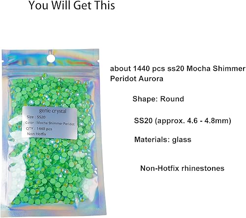 Miniatura 10 de Genie Crystal ss34 - 288 diamantes de imitación de cristal rojo de 0.315 pulgadas, diamantes de imitación Siam con parte trasera plana, gemas de