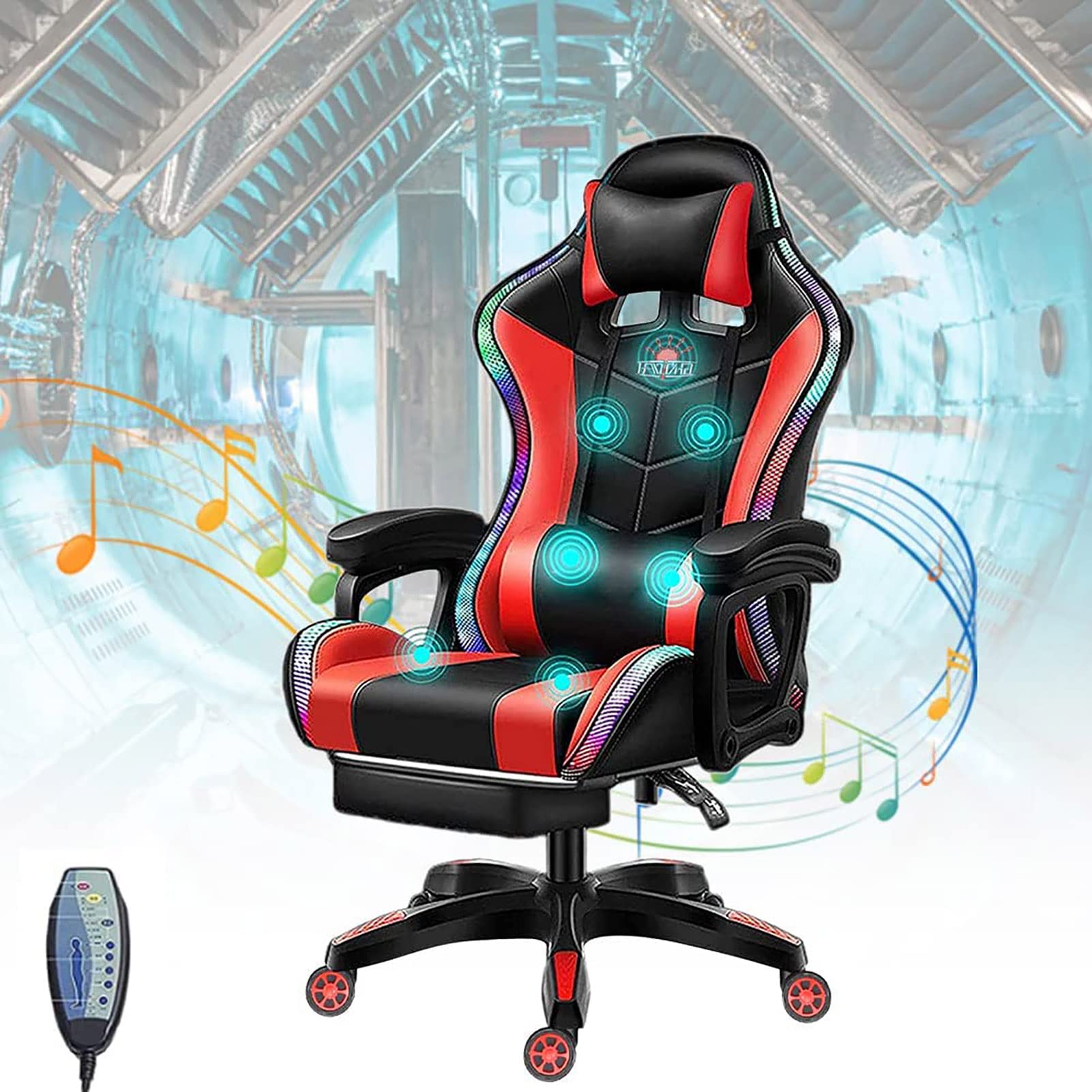 Chaises de jeu de massage complet et haut-parleurs pour éviter le mal de dos