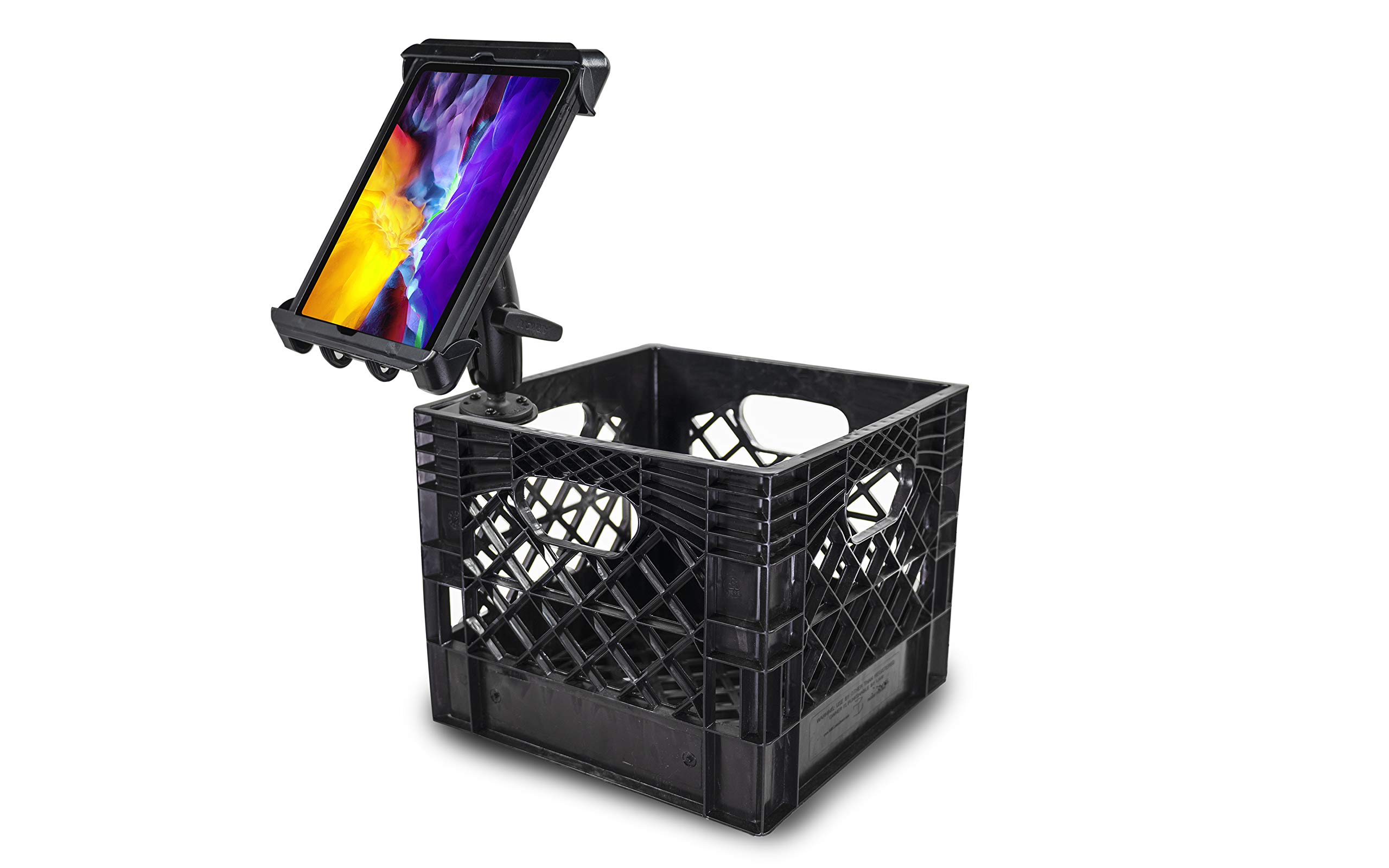 AUTOEXECAUE80016 Milkcrate with Tablet Mount and Power Inverter for Organizing Your Vehicle