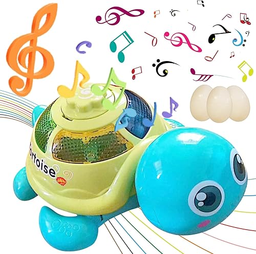 JHXXXL Juguete musical de tortuga para bebé, juguete de bebé que arrastra las luces para niños y niñas, juguetes eléctricos para niños pequeños,