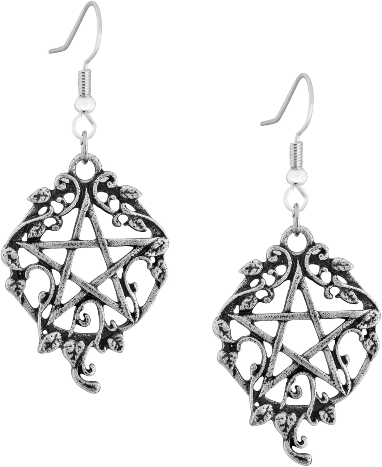 HAQUIL Pentagram Earrings, Gothic Wiccan Pentacle Dangle Drop Earrings, Pagan Jewelry Gift for Women