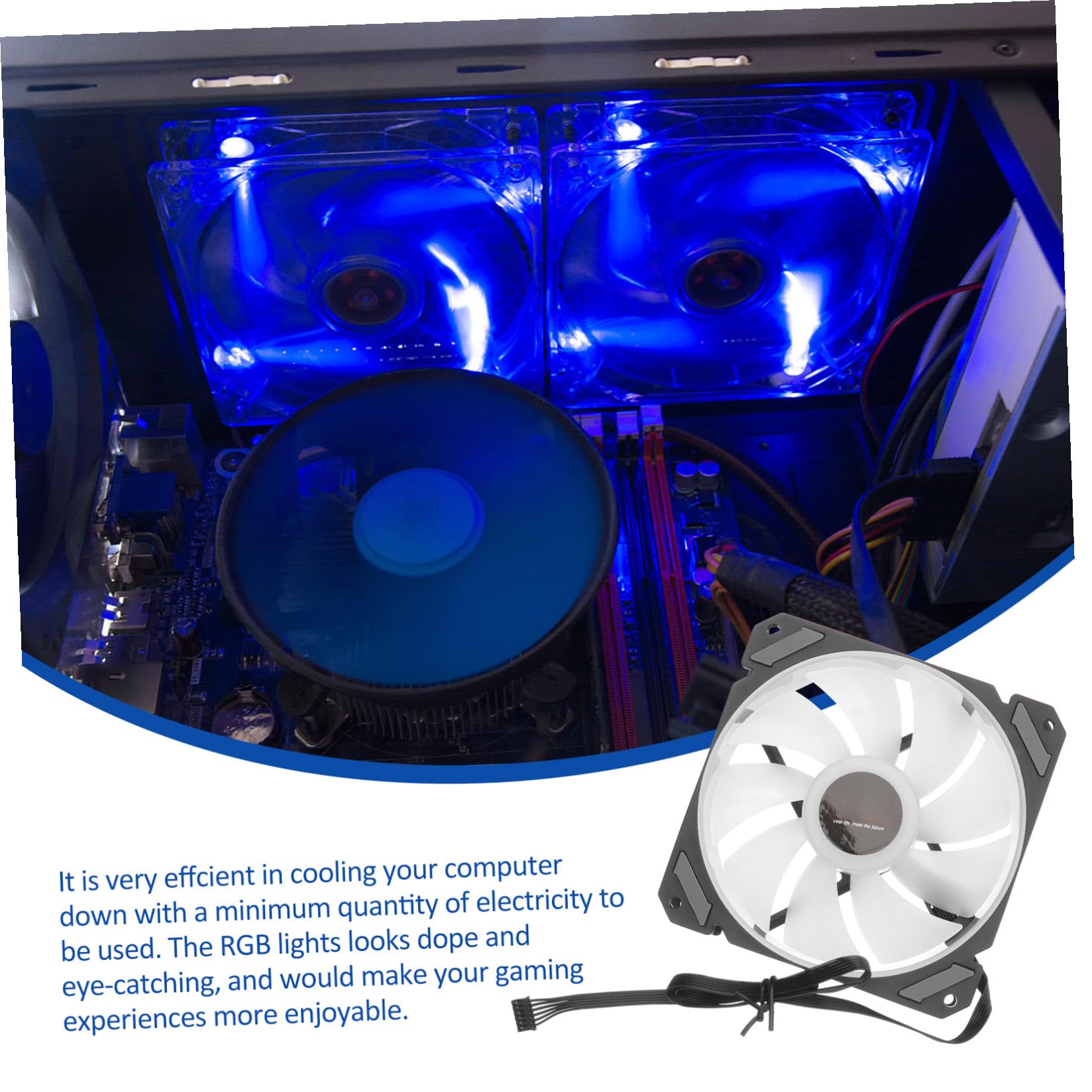 VICASKY Ventilador de Refrigeración LED Rgb de 12cm para Sistema de Refrigeración de PC con Controlador Estándar y Luces Rgb, Adecuado para Gaming y Decoracion Verano