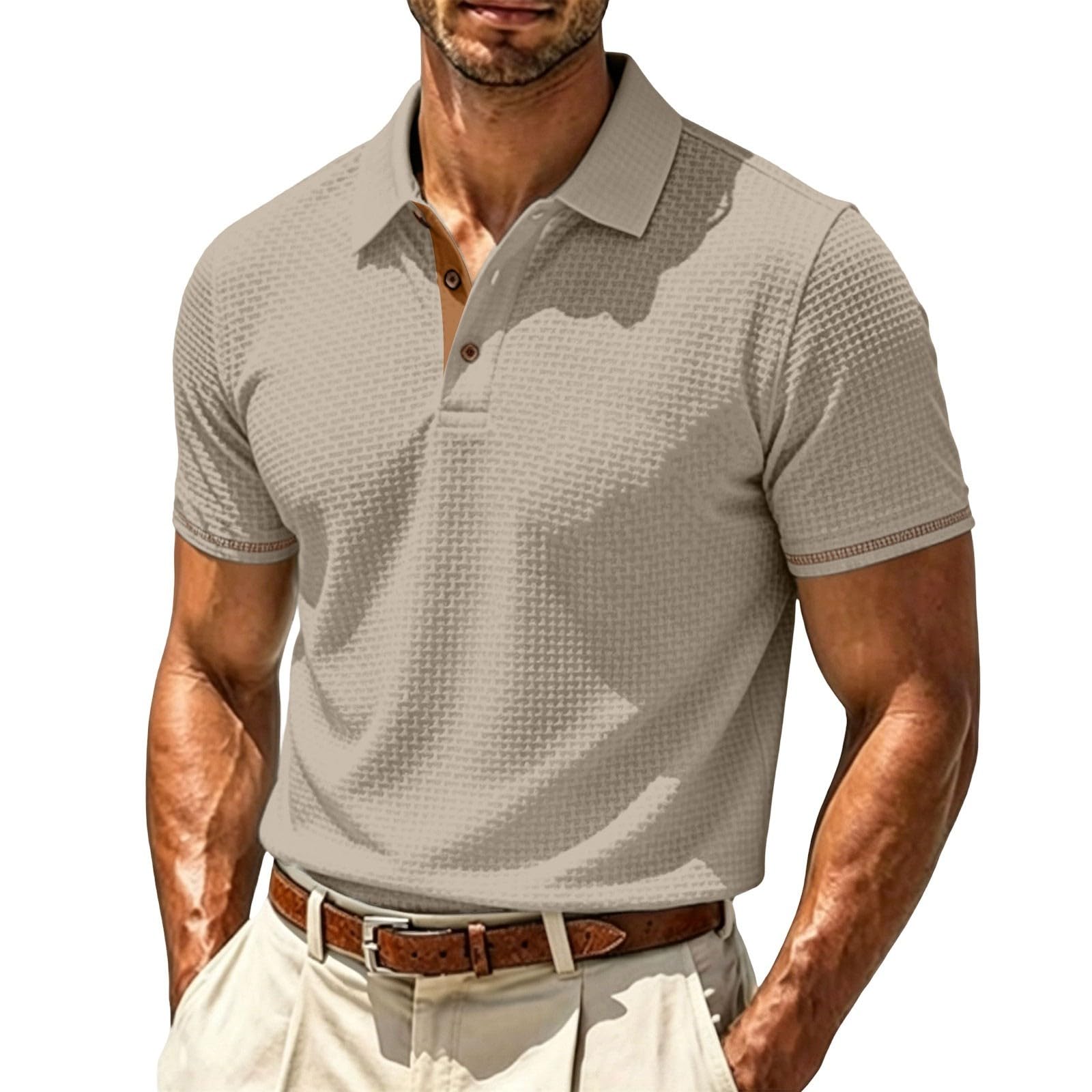 Polo da uomo a maniche corte, estiva, elasticizzata, confortevole, vestibilità regolare, traspirante, rinfrescante, setosa, ad asciugatura rapida, estiva, casual, da golf