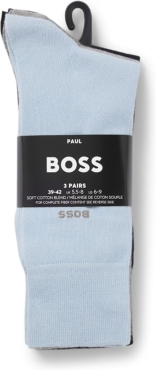 Boss Men's 3P RS Uni SP CC Medium High Socks in Elastic Cotton Mix in a Triple Pack