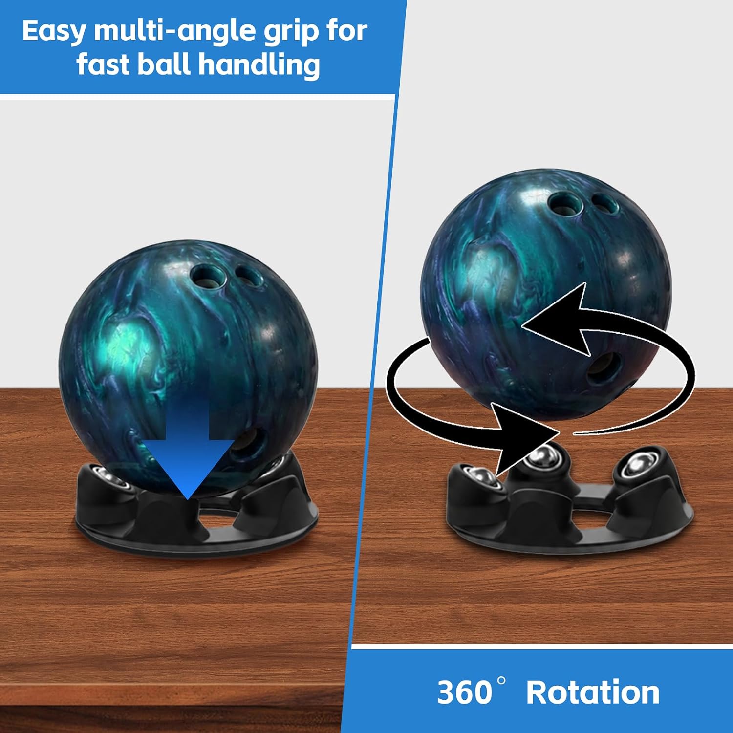 Bowling Ball Spinner - Hook & Grip Trainer with Maintenance Stand - Multi Functional Practice Tool for Increasing Rev Rate and Ball Performance
