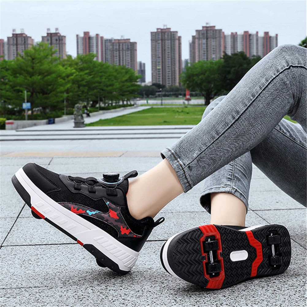 ENEN Zapatos con Ruedas Zapatillas con 4 Ruedas para Niños y Niña Exterior Patinaje Multifuncionales