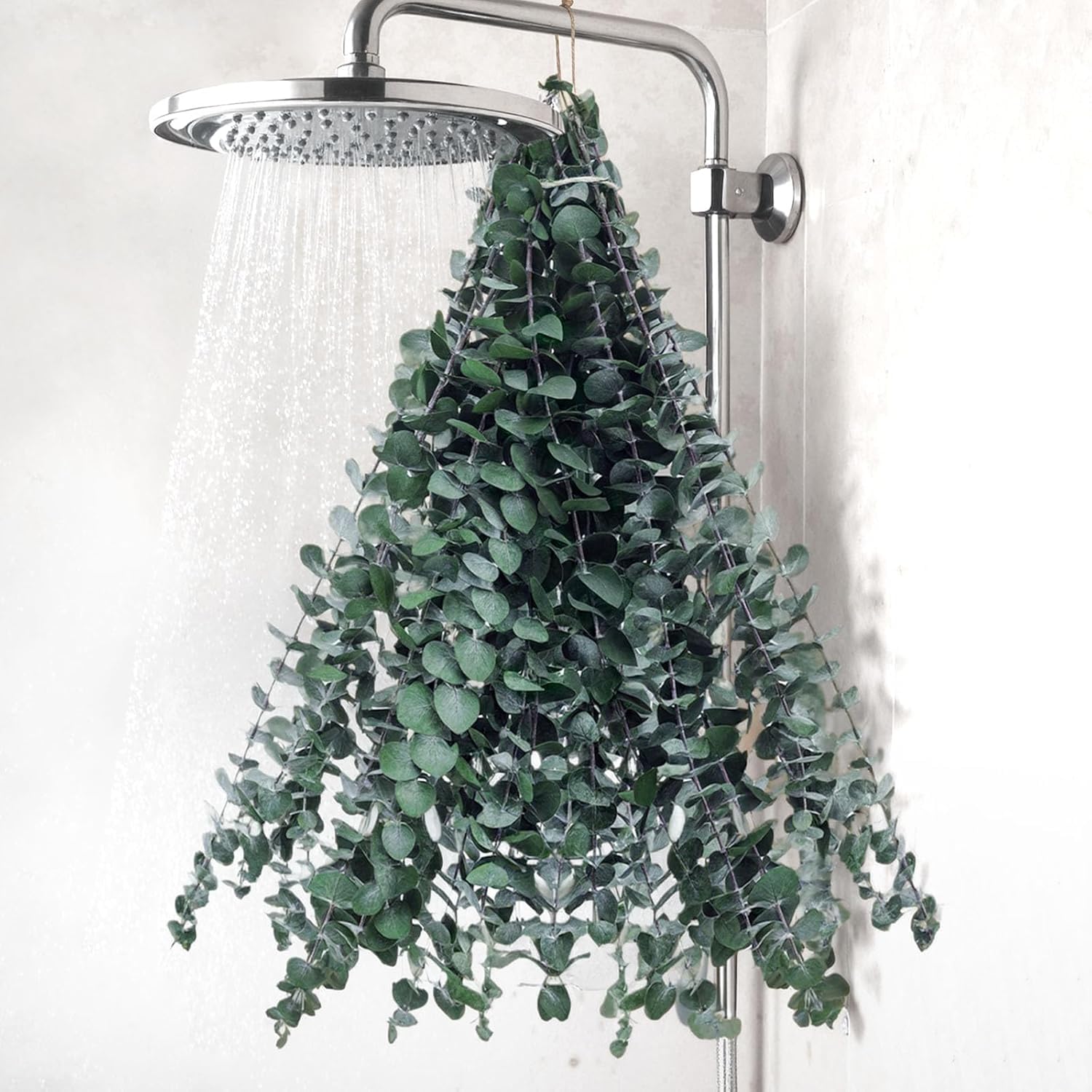 DomeStar 16PCS Real Dried Eucalyptus Stems for Shower, 16"-17" Natural Shower Eucalyptus Bathroom SPA Stress Relax and DIY Hanging Greenery Wreath for
