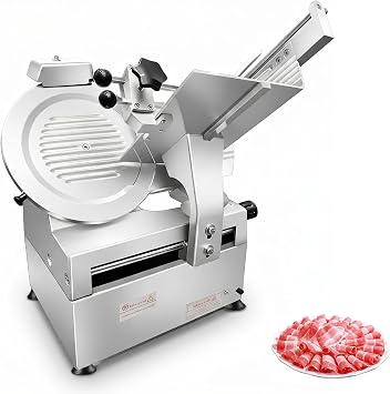 Automatic Meat Slicer, 12Inch Aluminum Alloy Electric Food Slicer, Frozen Meat Deli Slicer, 014mm Adjustable Thickness, for Meat, Vegetables, Hard Bread, and Cheese
