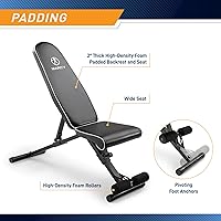 Vista 5 de Marcy Foldable Adjustable Utility Weight Bench, Strength Training Home Gym for Full Body Workout