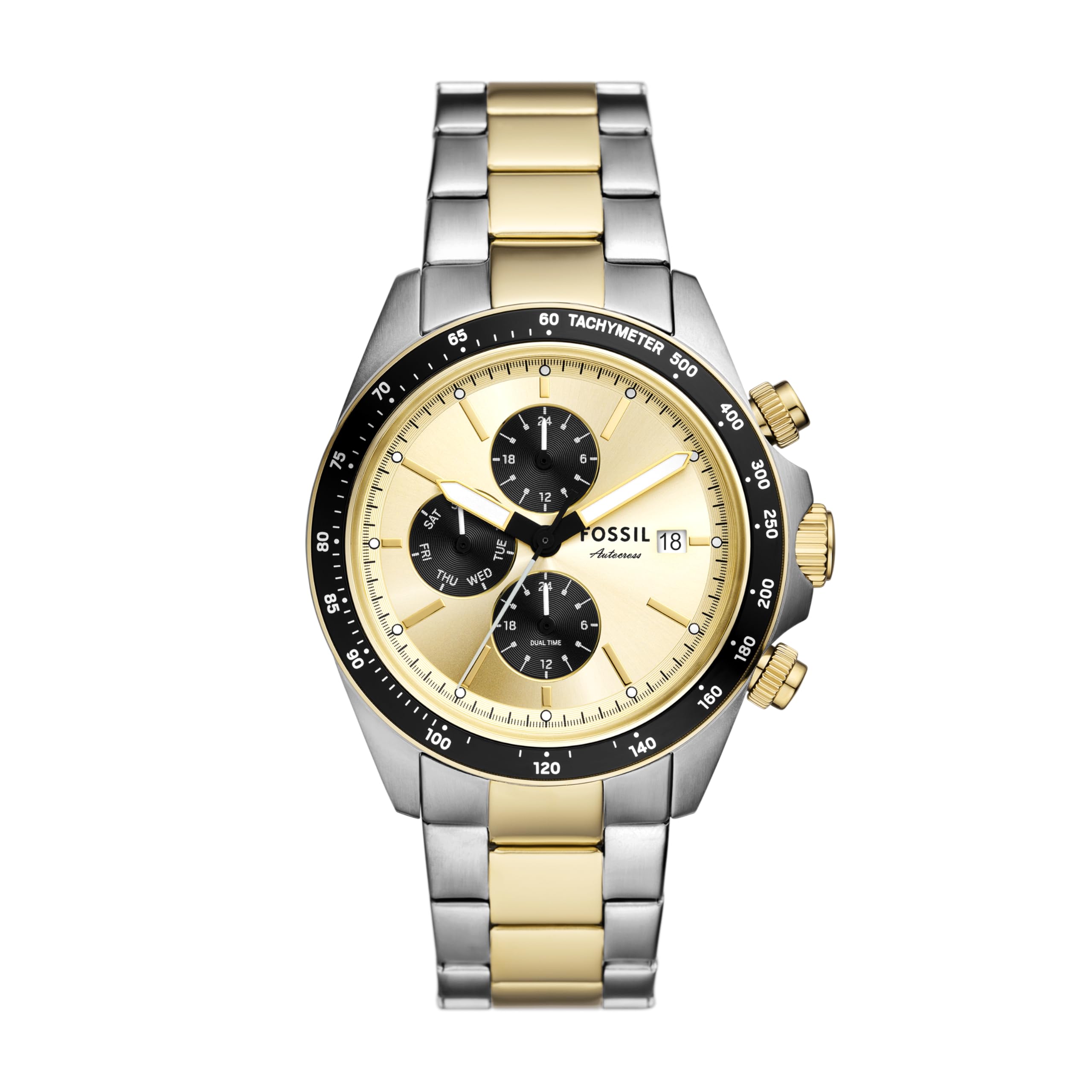 Fossil Mens Watch Autocross Multifunction Stainless Steel Watch for Men
