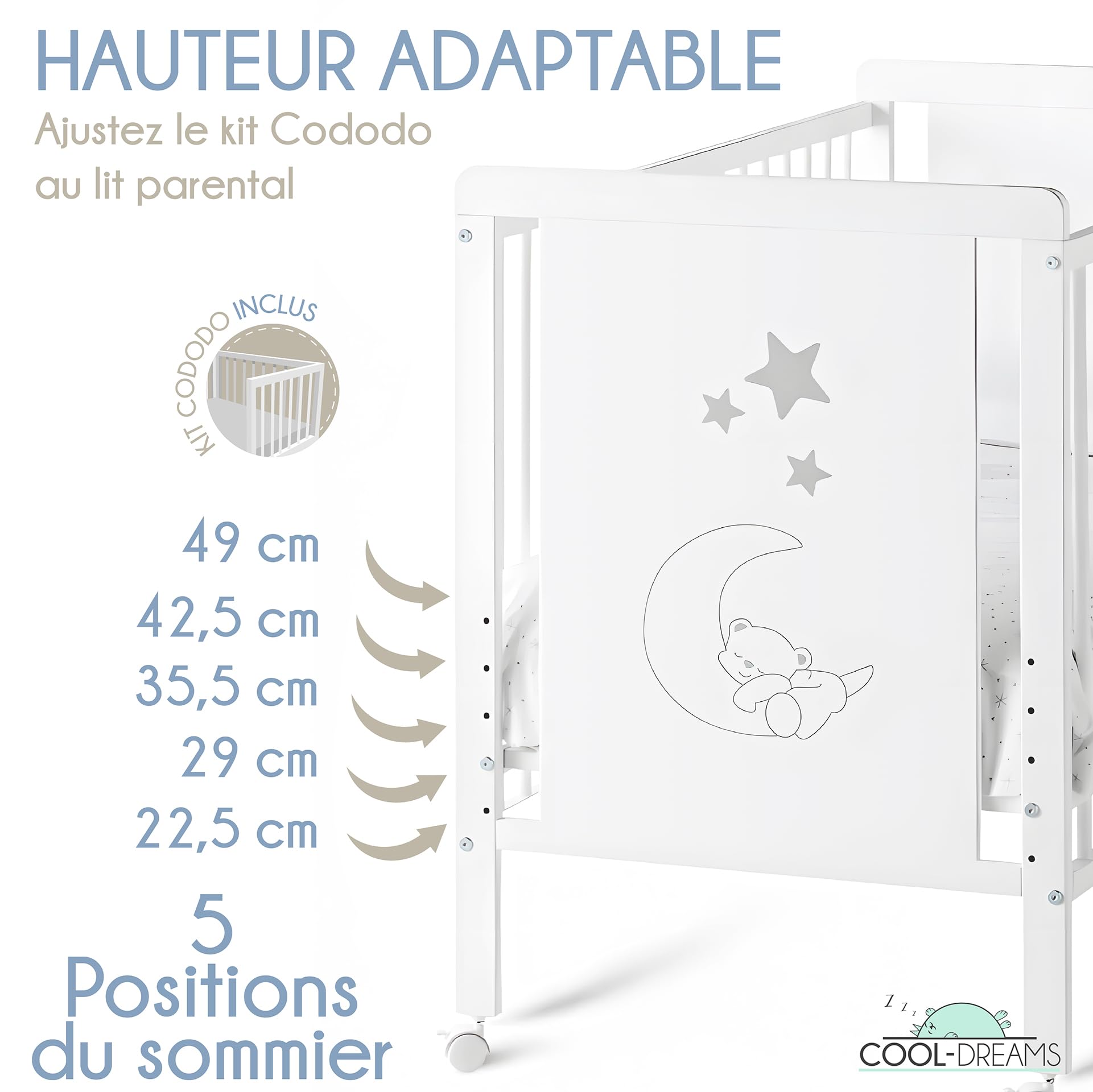 Lit d'appoint Indi + kit d'appoint + kit de Transformation en lit CoolDreams