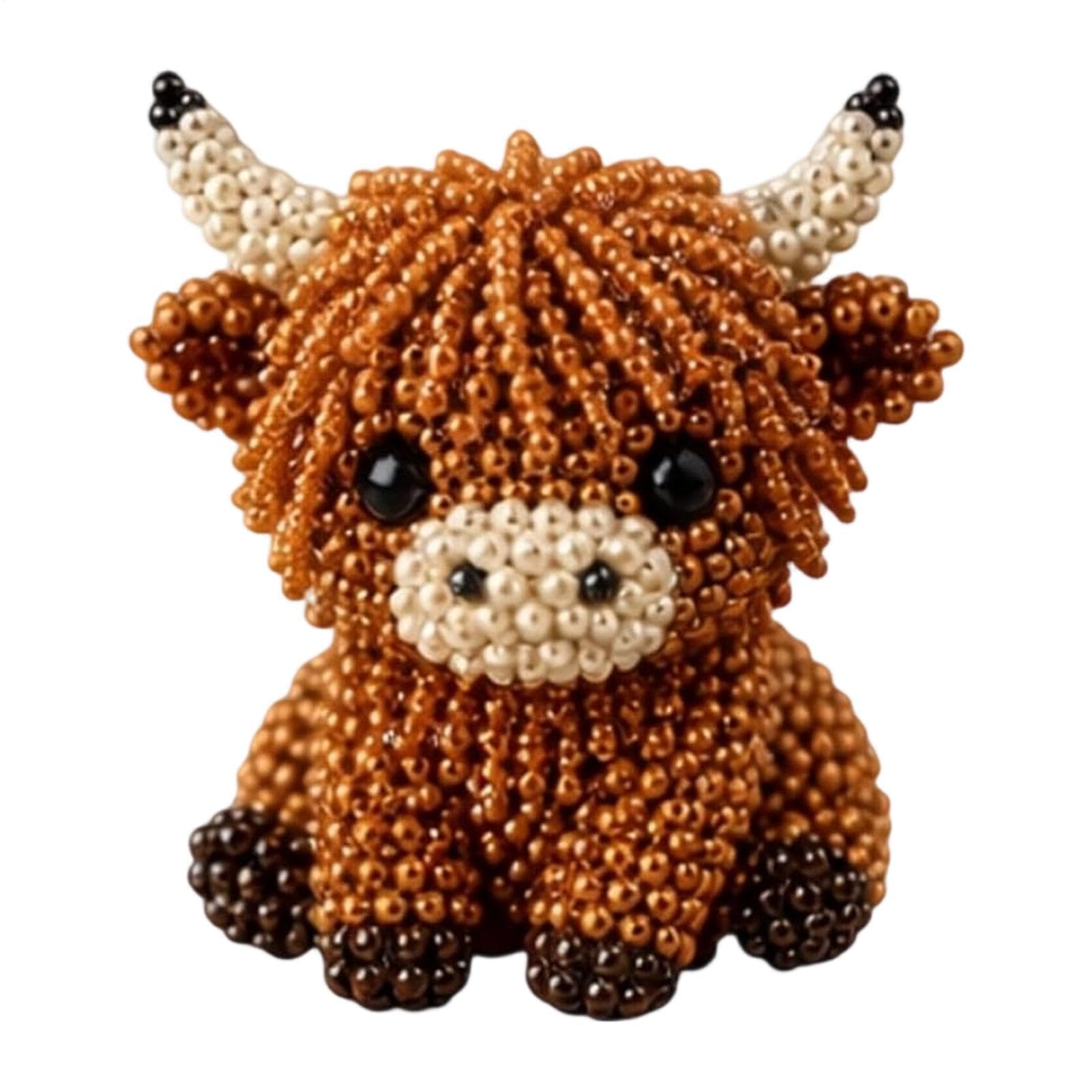 Zestaw zwierzątek z koralików, Beaded Animal Kit, Tiny 3D Bead Embroidery, Handmade Animals & Bird Beads Craft Set(A)