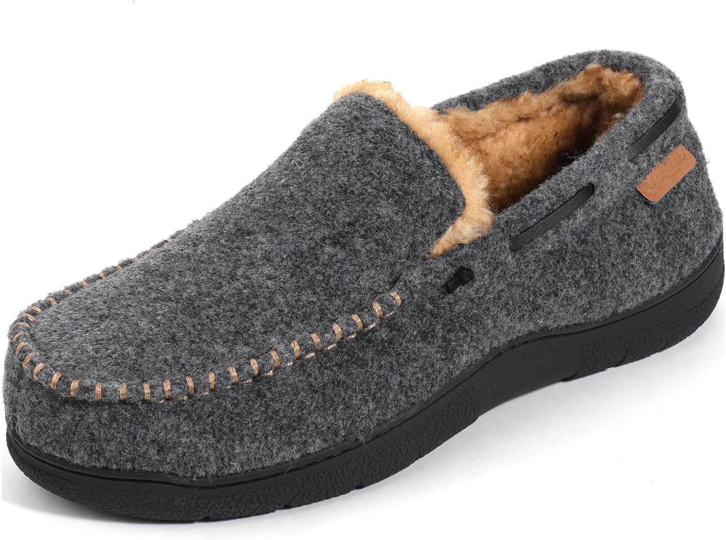 Zigzagger Men's Moccasin Slippers Memory Foam House Shoes, Indoor and Outdoor Warm Loafer Slippers