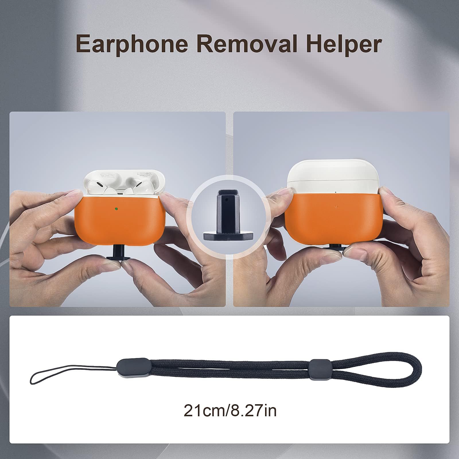 Coque TPU AirPods Pro 3ème Génération Housse Protection Apple avec Dragonne Orange