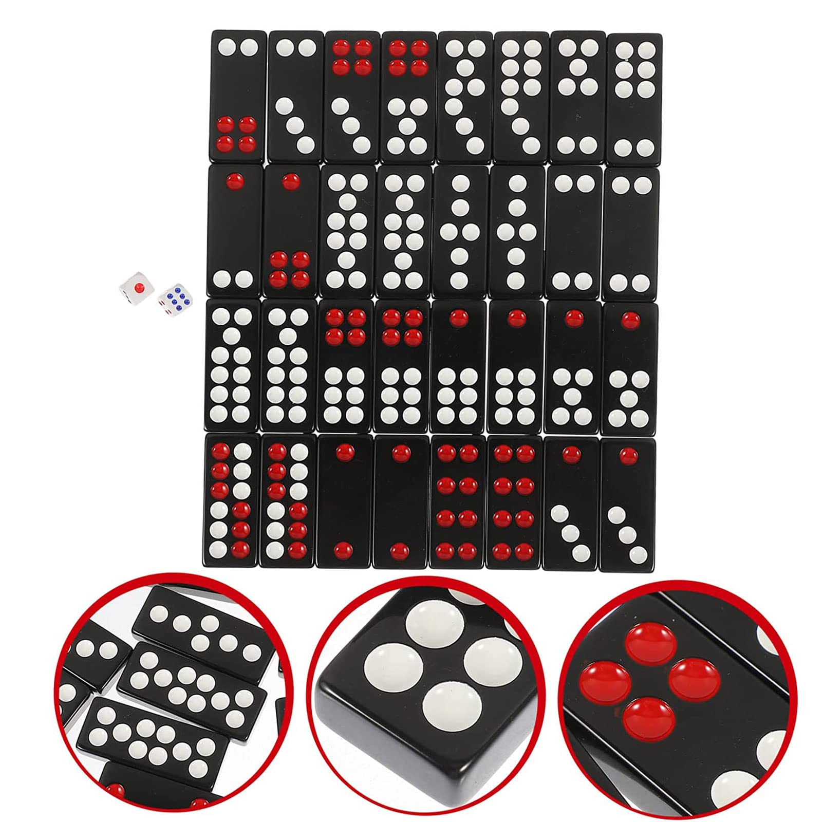 Mahjong-Steine 1 Set schwarzes Paigow chinesisches traditionelles Brettspiel Gow Dominosteine ​​Melamin schwarzes Paigow-Set für Erwachsene Mahjong-Spielsets Reiseset Chinesisches Mahjong