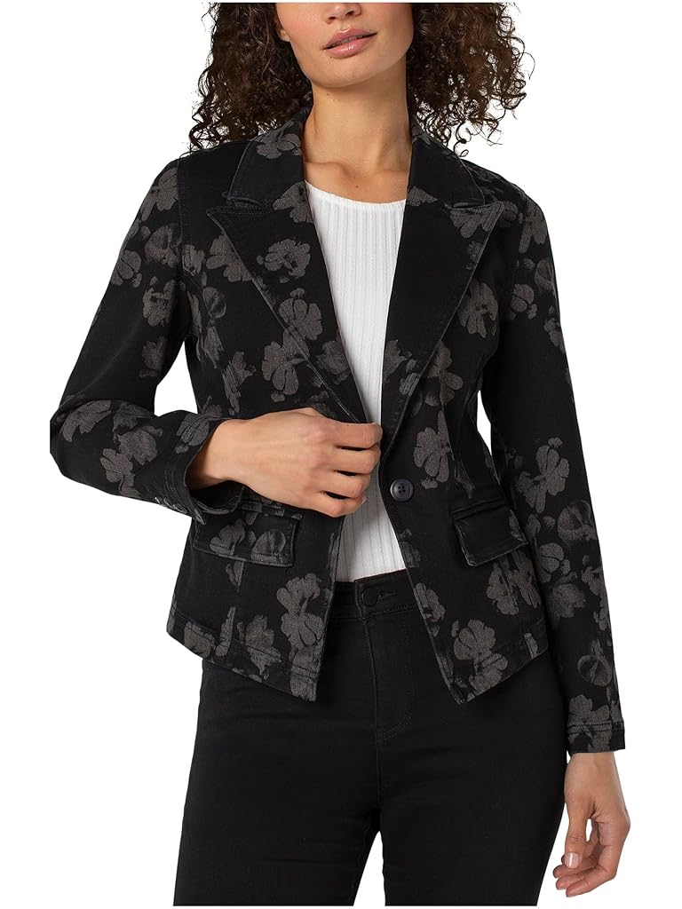 Blue Liverpool Los Angeles Notch Collar One Button Blazer