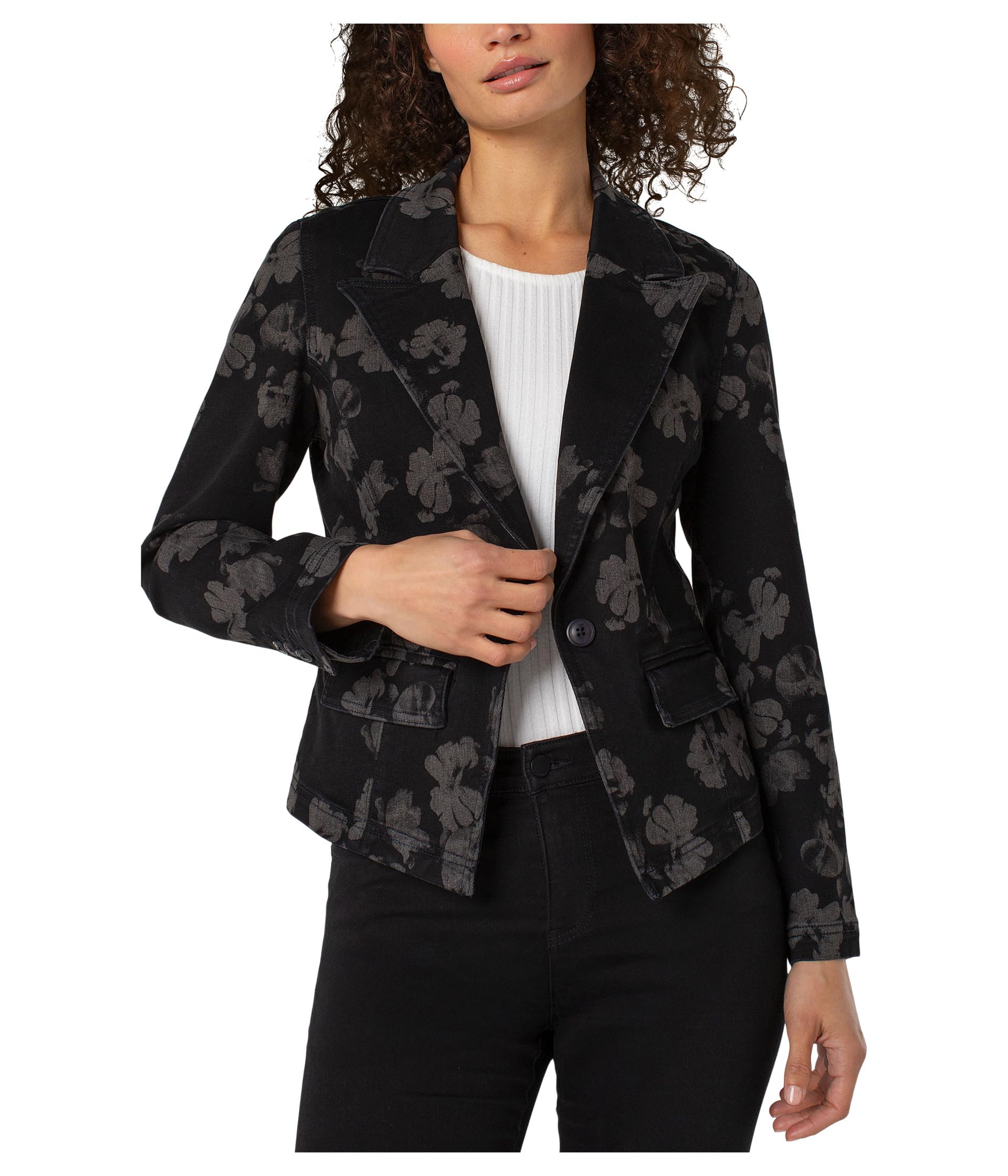 Liverpool Womens Notch Collar One Button Blazer