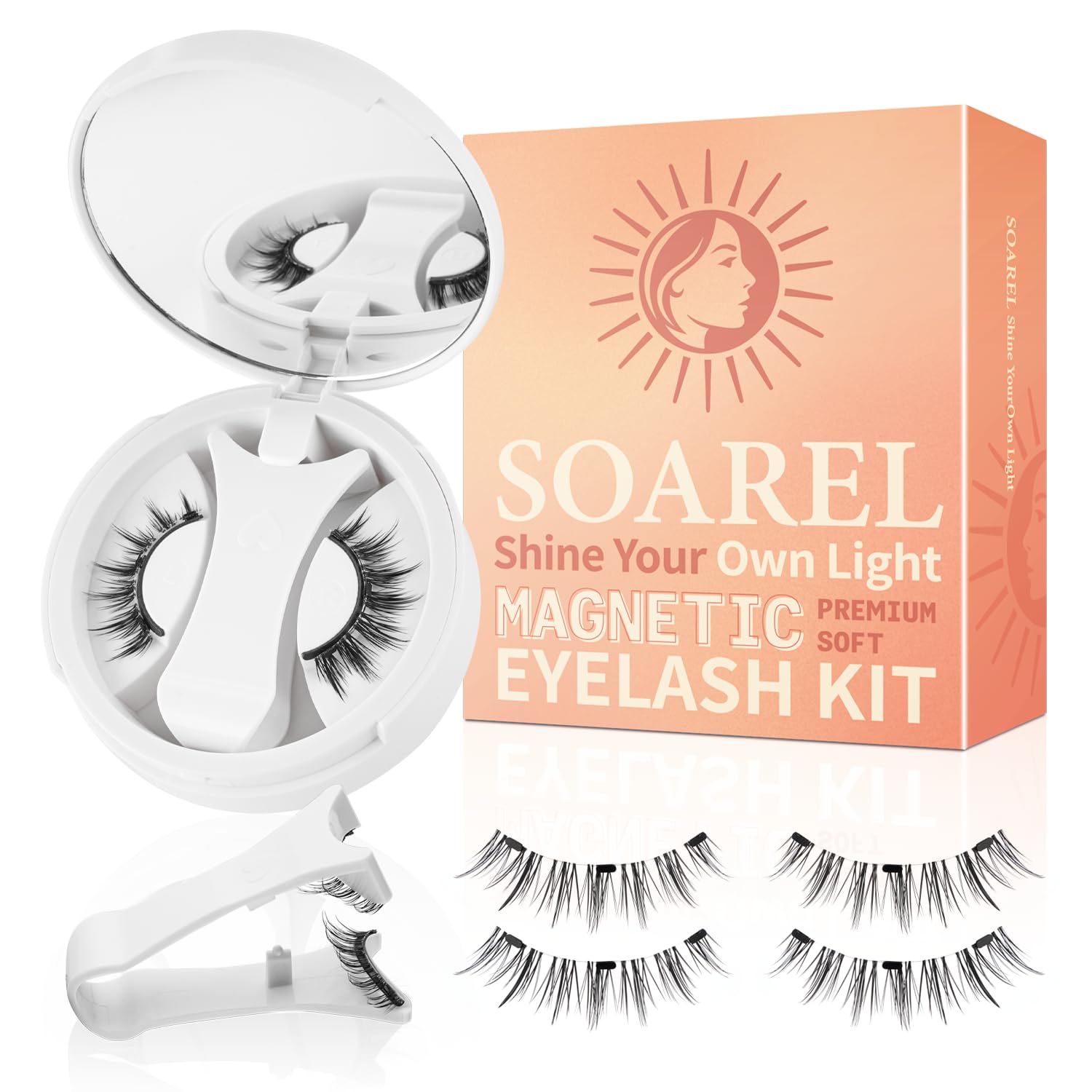 Magnetic Eyelashes for Beginners No Eyeliner or Glue Needed Soft Natural Look with Applicator Reusable Micro-Magnet Lashes for