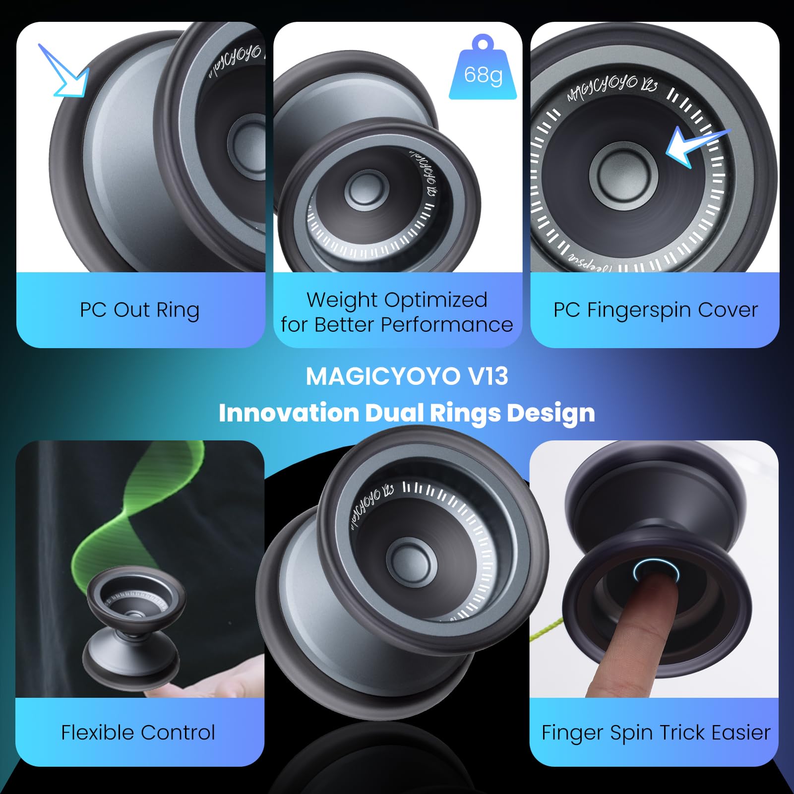 MAGICYOYO V13 Yoyo podwójny tryb responsywny i niereagujący metal PC