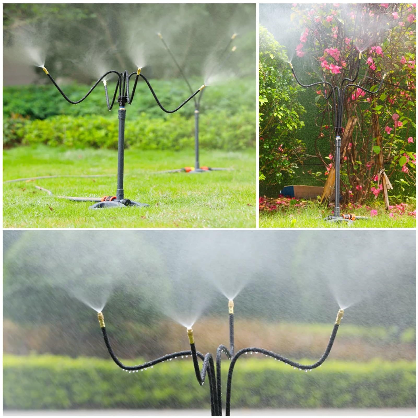Kit Irrigazione Kit di Irrigazione a Pioggia Interrato per Piante, Piccolo Irrigazione a Goccia Automatico con Tubo Flessibile a 360°, Attrezzatura di Irrigazione Automatica a Goccia per Esterni
