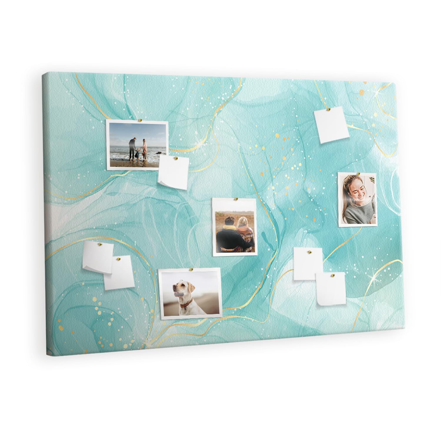 Pannello in sughero orizzontale grande | lavagna murale per ufficio casa scuola | organizzazione quotidiana di appunti foto idee progetti e promemoria - 120x80 - di legno - Marmo astratto