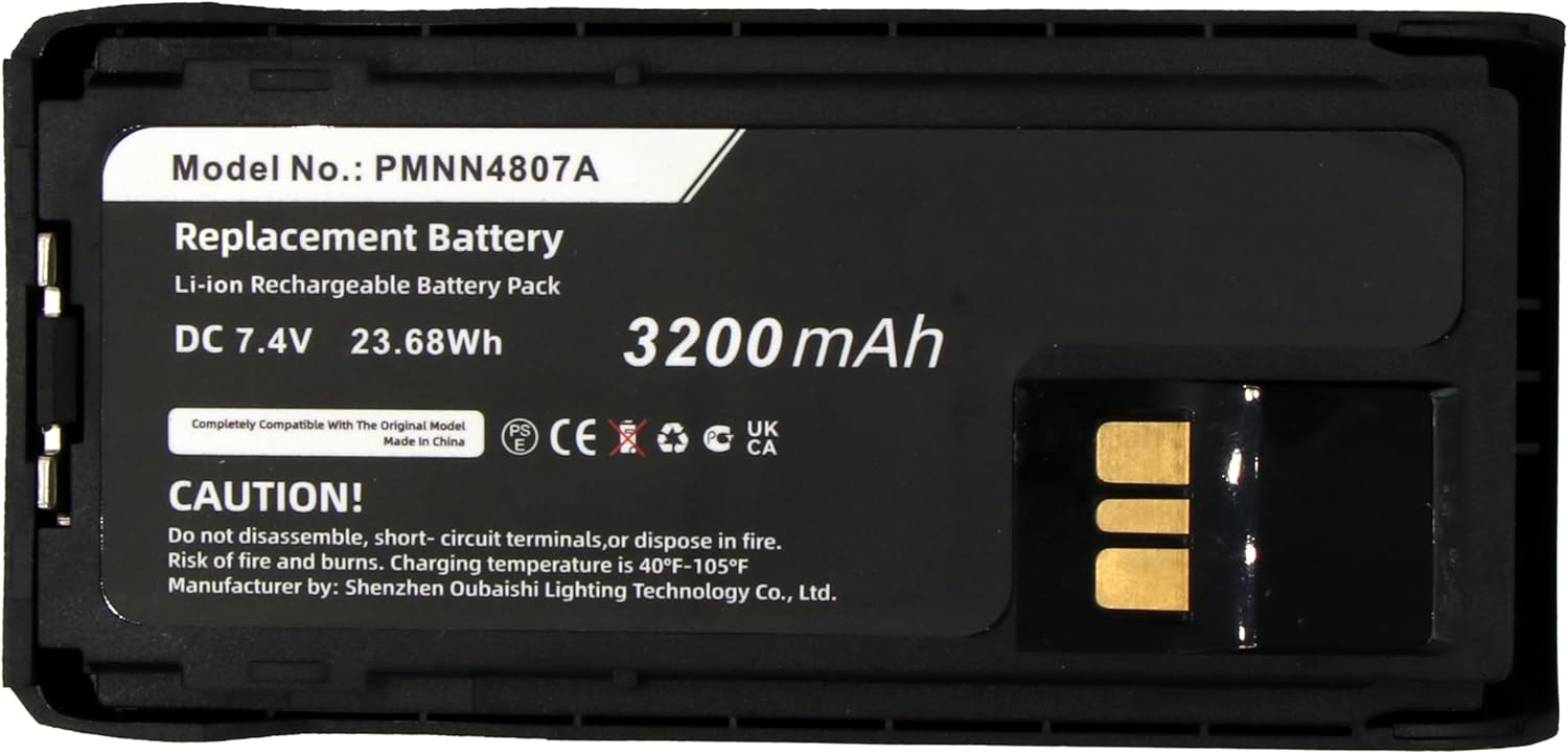 CS BATTERY (2Pack) Replacement Battery for Mo'torola R7 R7A,PMNN4807 PMNN4807A PMNN4808 PMNN4809 PMNN4810 PMNN4809A PMNN4810A 3200mAh