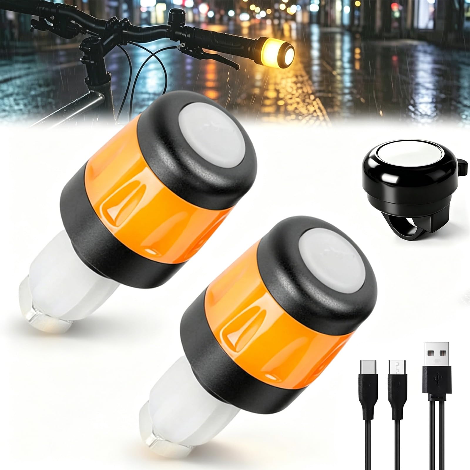 e Scooter Blinker nachrüsten Set, Blinker e Scooter, blinkers e Scooters nachrüsten, LED Handlebar Light Waterproof Electric Scooters Handlebar Plugs for Xiaomi Turn and Segway Ninebot