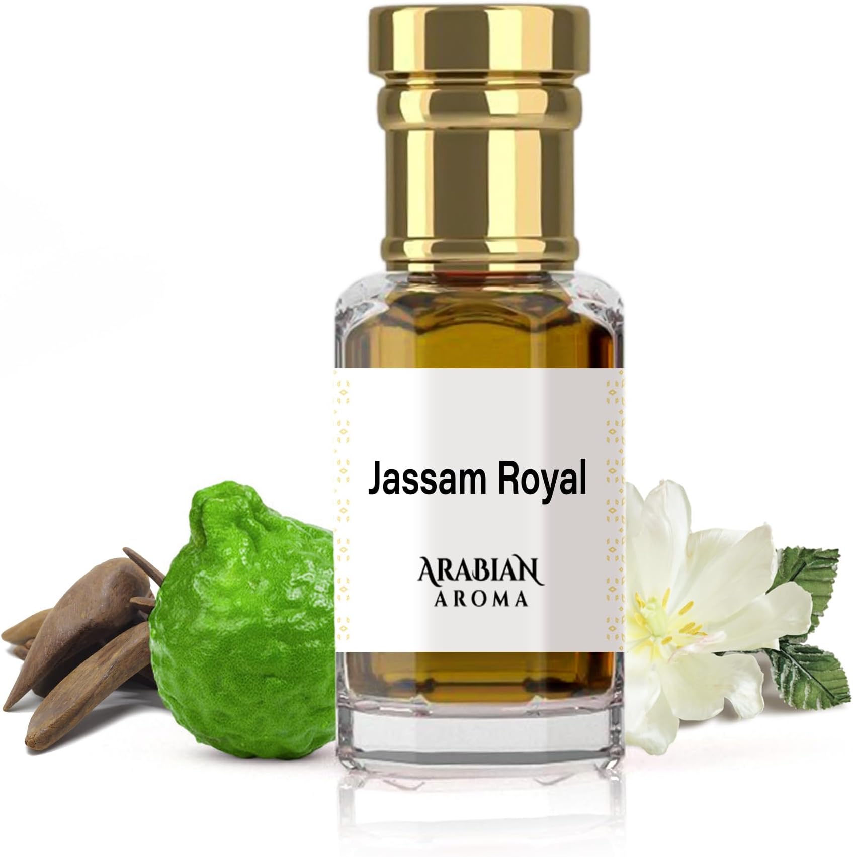 Jassam Royal Attar | Bergamot & Oud Fragrance with Leather & Musk | Long-Lasting Alcohol-Free | 100% Perfume | Oil-Based Itra Perfume for Men & Women (6ml)