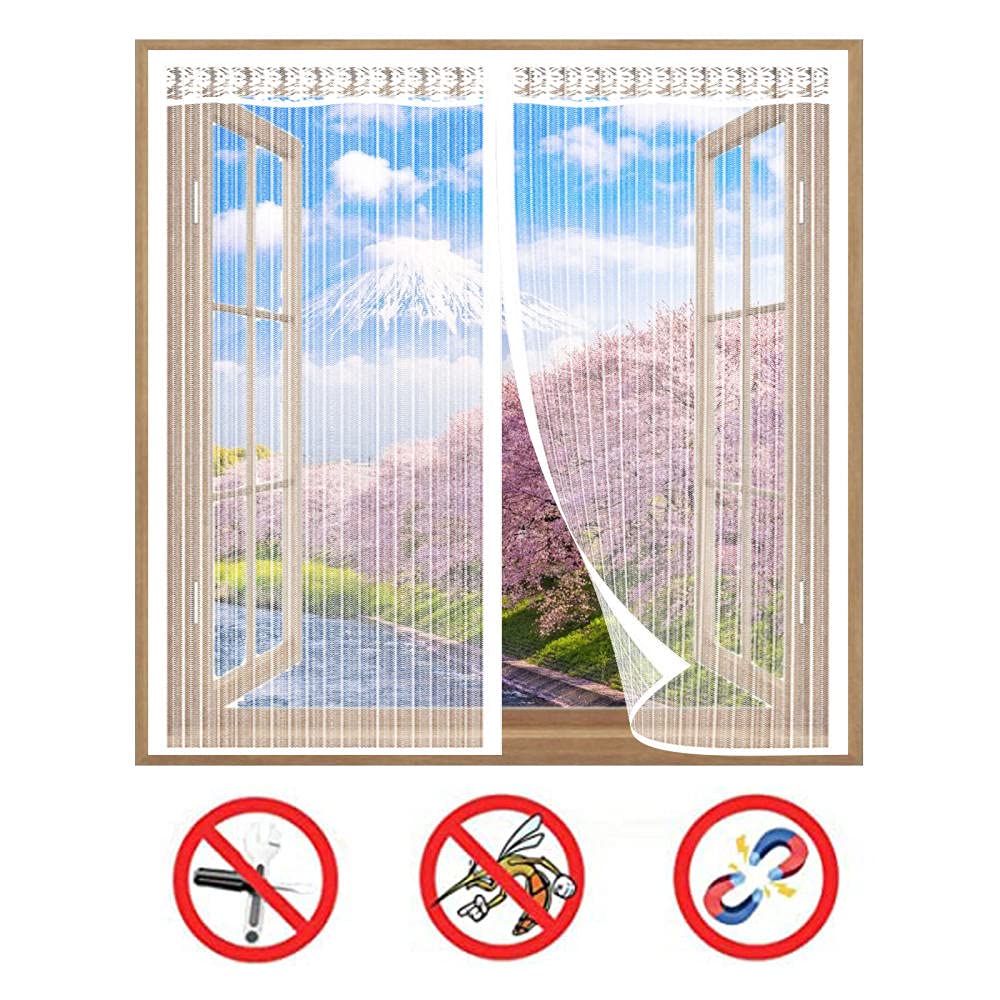 Magnet Fliegengitter Für Fenster – 175x220 Cm, Selbstklebend, Mit Automatischem Schließmechanismus