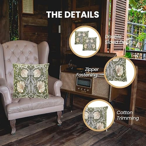 Miniatura 3 de Signare Funda de cojín con paneles de tapiz, 18 x 18 pulgadas, 17.7 in x 17.7 in, cojines decorativos para sofá con diseño de espinela y tomillo de