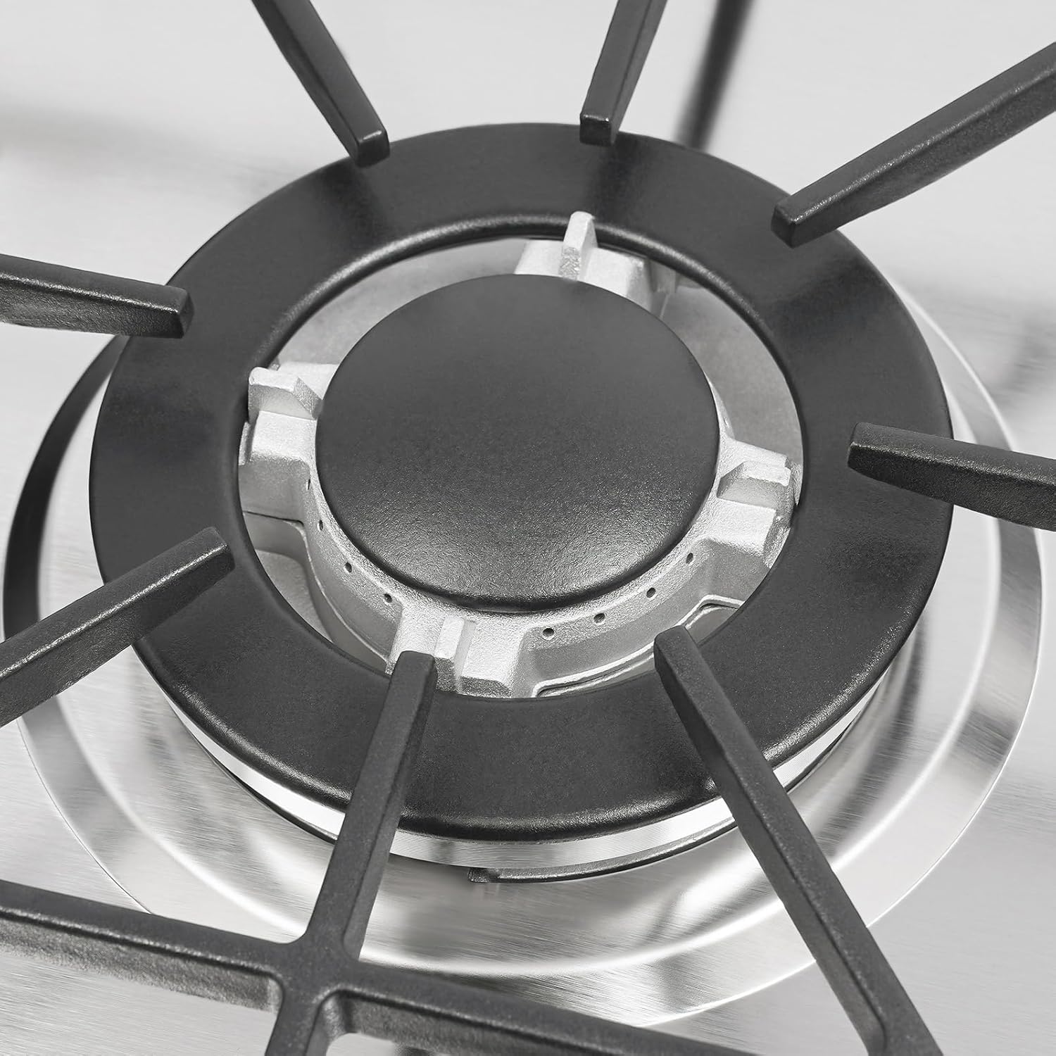 1.75kW Plaque de Cuisson Gaz 5 Feuxs Acier Inoxydable Table de Cuisinière à Gaz,Allumage électronique,Pour la Maison ou la Cuisine Commerciale