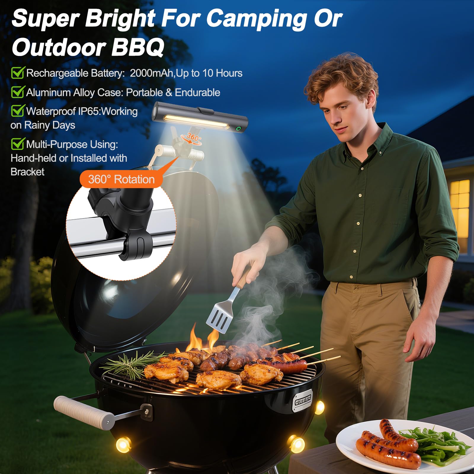 LED Grillleuchten für Außengrill (1, L-Form)